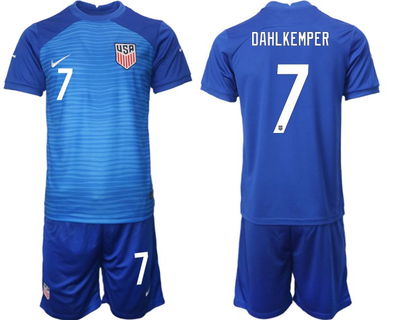 Cheap Men 2022 World Cup National Team United States away blue 7 Soccer Jersey